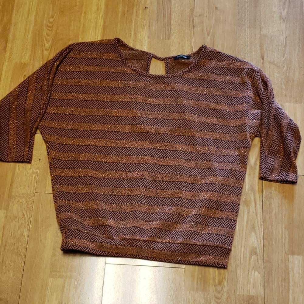 Papermoon metallic thread knit top sz large
